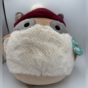 Ziv the Beaver Squishmallow 12” – With Burgundy Beanie &‎ Beard- NWT